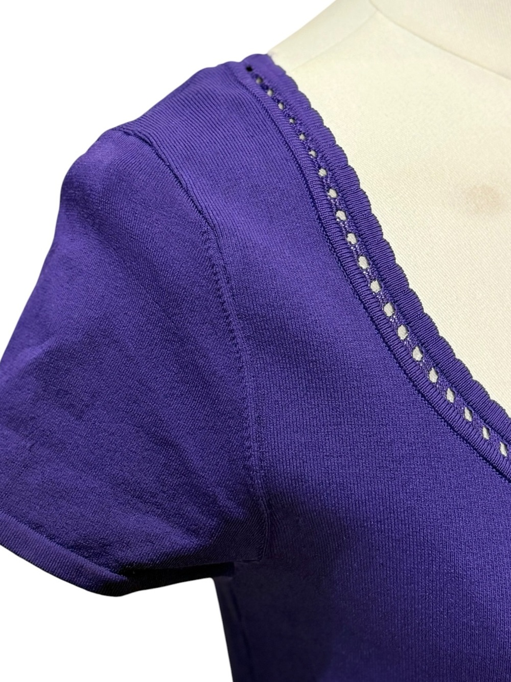 Diane von Furstenberg St. Petersburg Fit & Flare Knit Dress Purple M/L - Picture 5 of 11